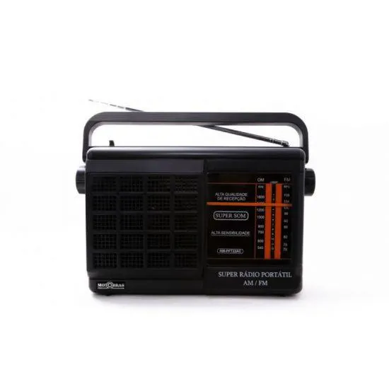 Rádio Motobras RM-PFT22AC - AM/FM, 1000W de Potência - Preto