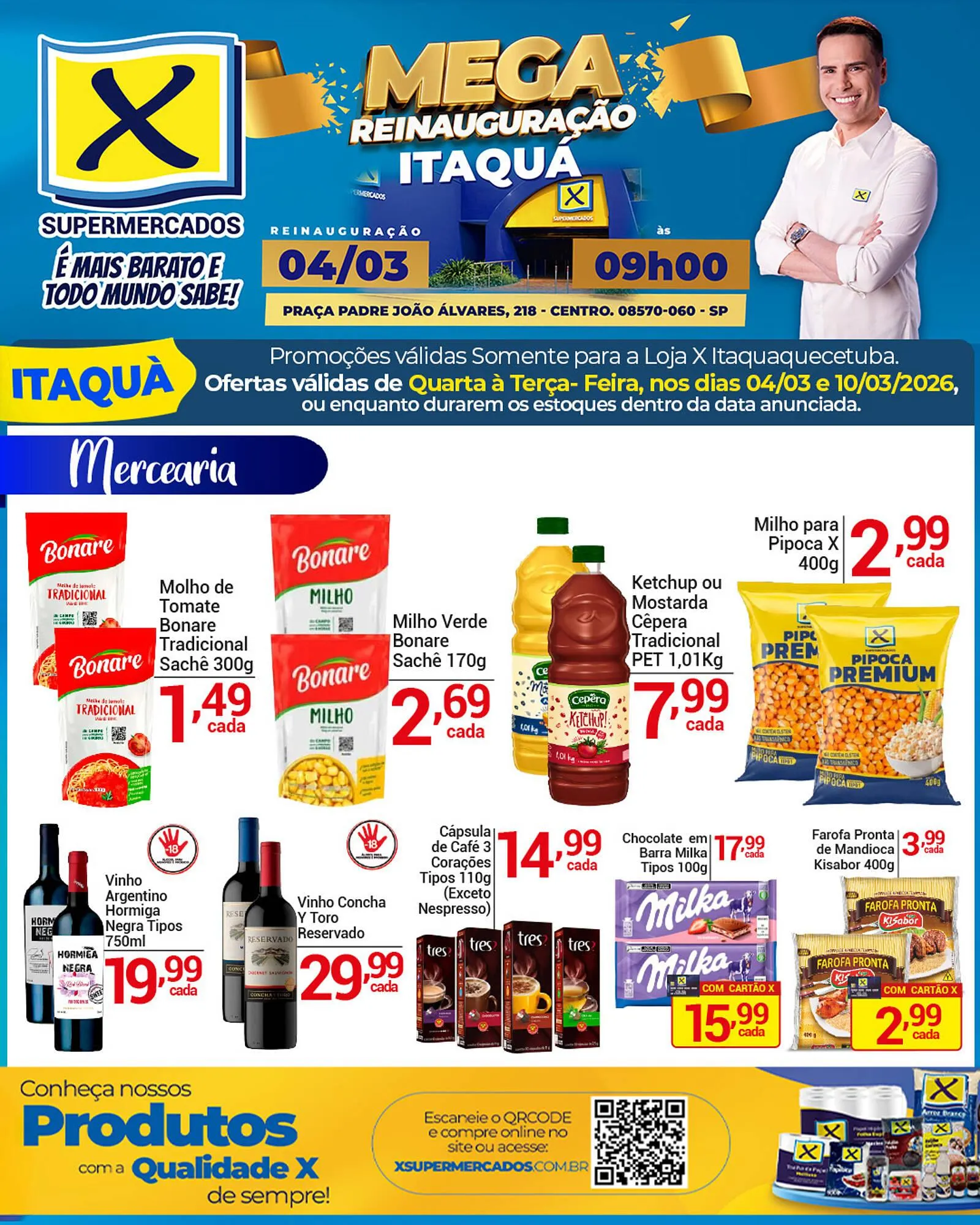Encarte de Folheto X Supermercados 4 de março até 10 de março 2026 - Pagina 1
