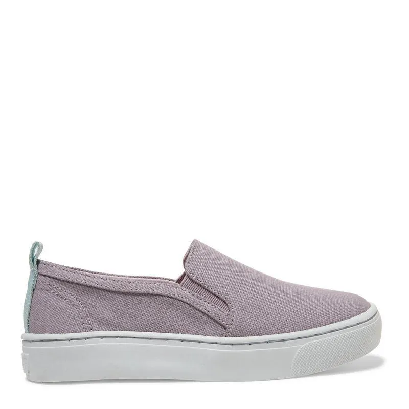 Tênis Slip On Lilás Flat Bico Redondo