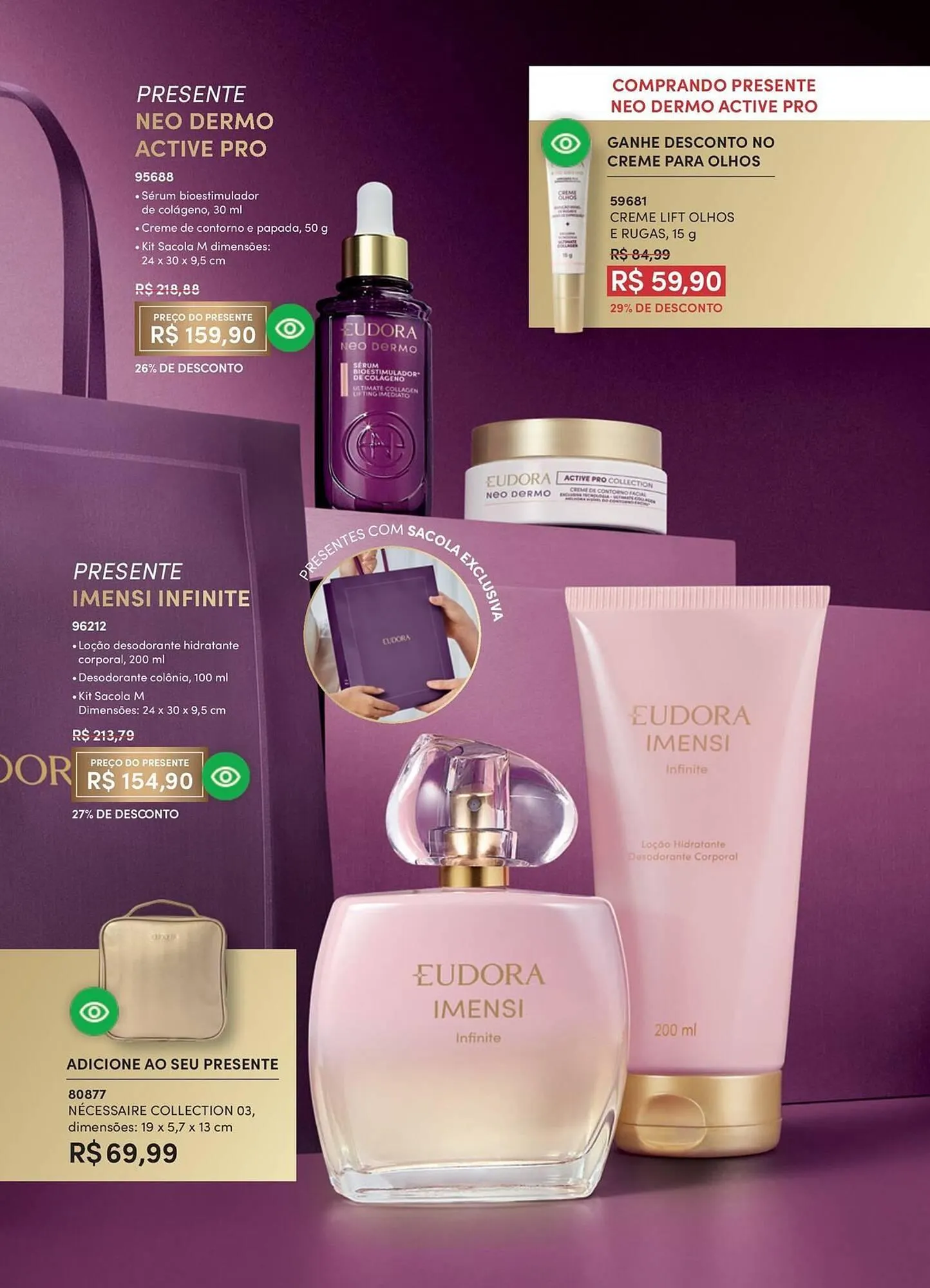 Encarte de Catálogo Eudora 1 de abril até 1 de maio 2026 - Pagina 56