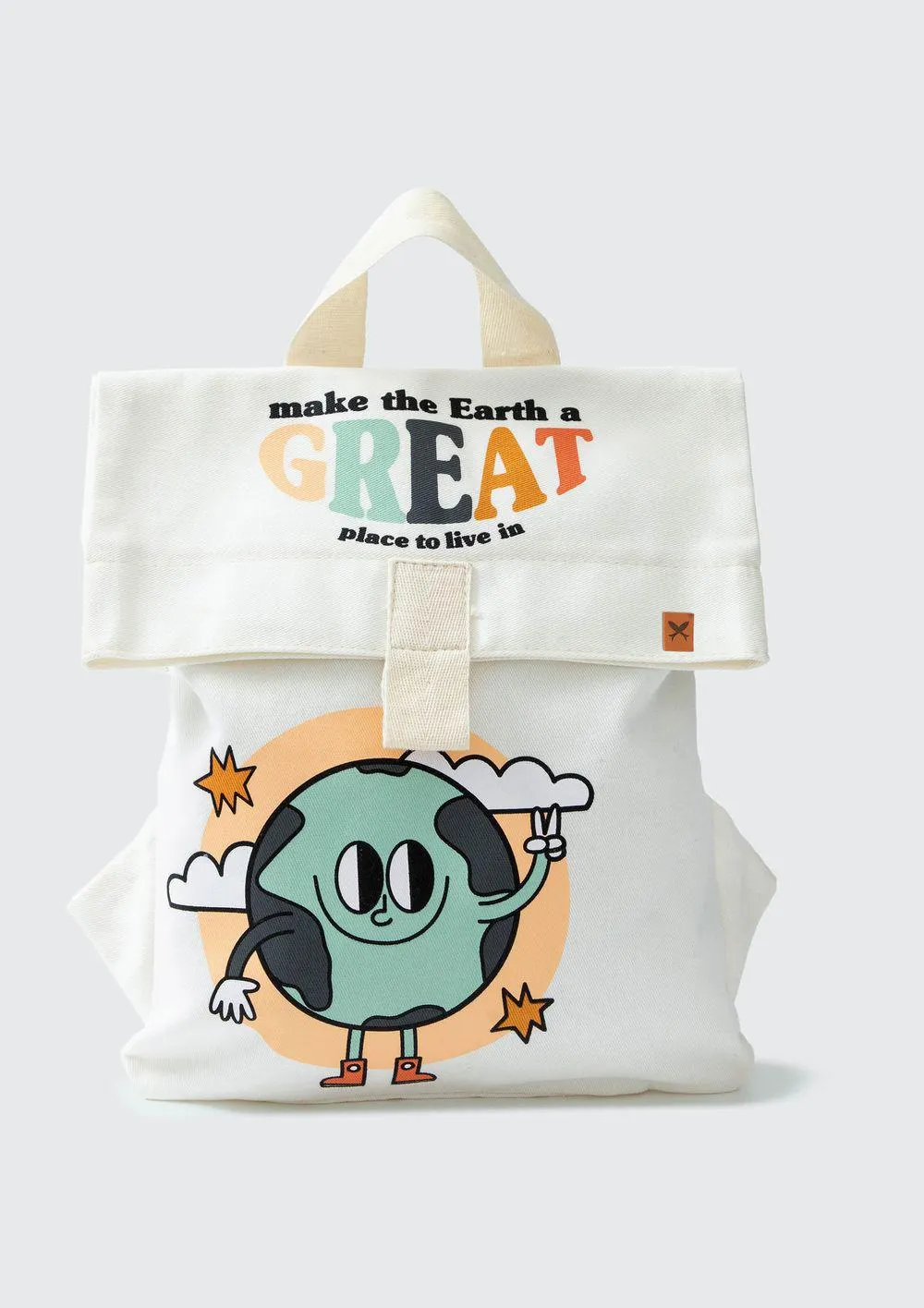 Mochila Infantil Unissex Toddler Em Sarja - Off White