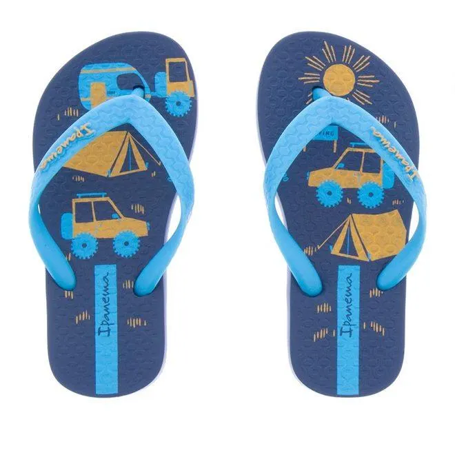 Chinelo Infantil Ipanema Fantasia Camping Azul