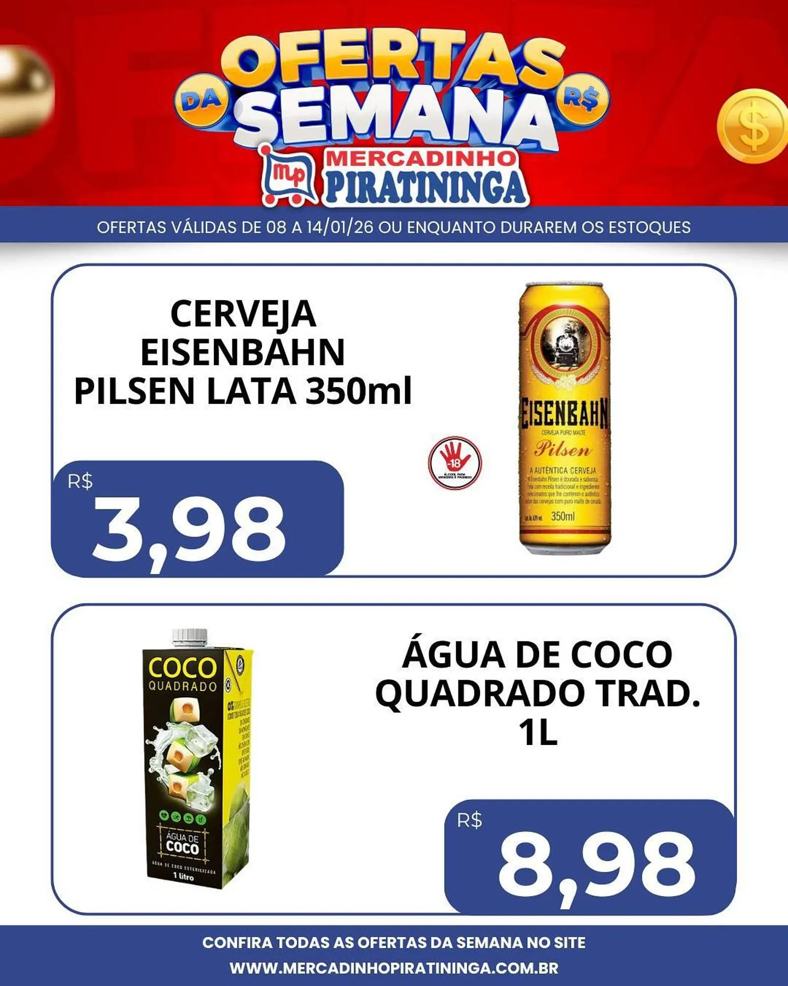 Encarte de Catálogo Mercadinho Piratininga 8 de janeiro até 14 de janeiro 2026 - Pagina 3