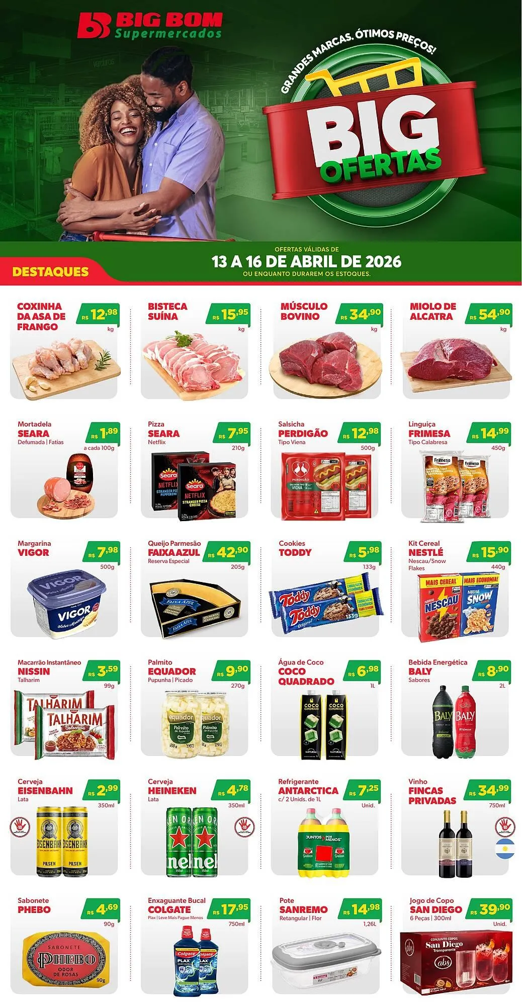 Encarte de Catálogo Big Bom Supermercados 13 de abril até 16 de abril 2026 - Pagina 1
