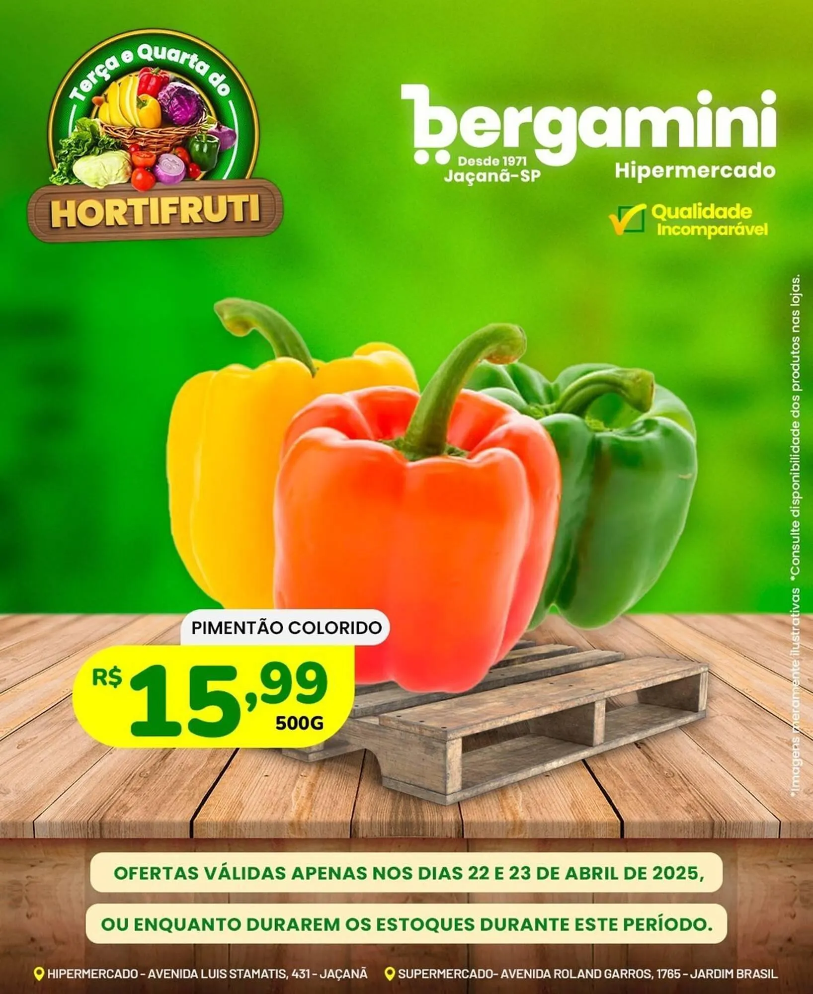 Encarte de Catálogo Supermercado Bergamini 22 de abril até 23 de abril 2025 - Pagina 1