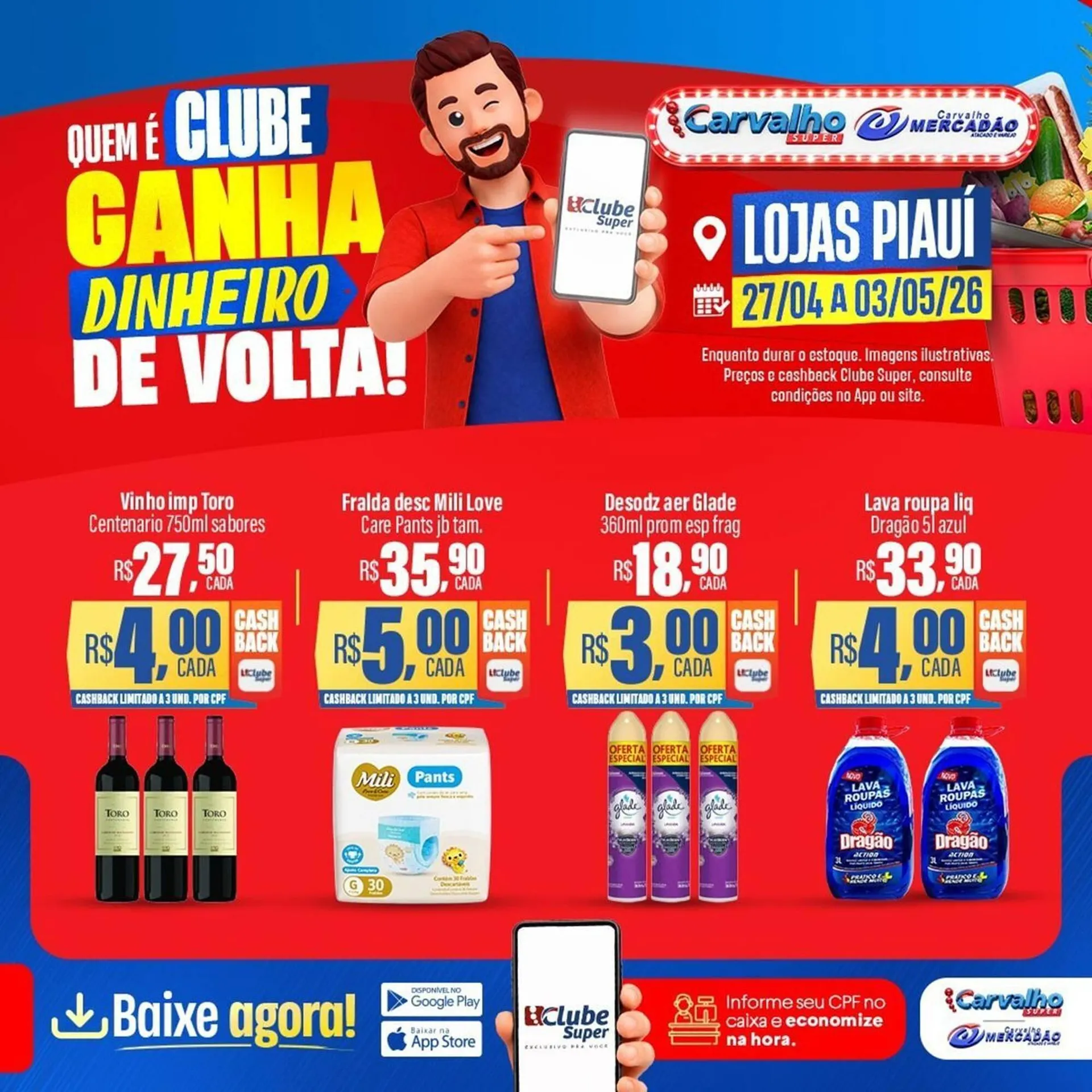 Encarte de Catálogo Carvalho Supermercado 27 de abril até 3 de maio 2026 - Pagina 2