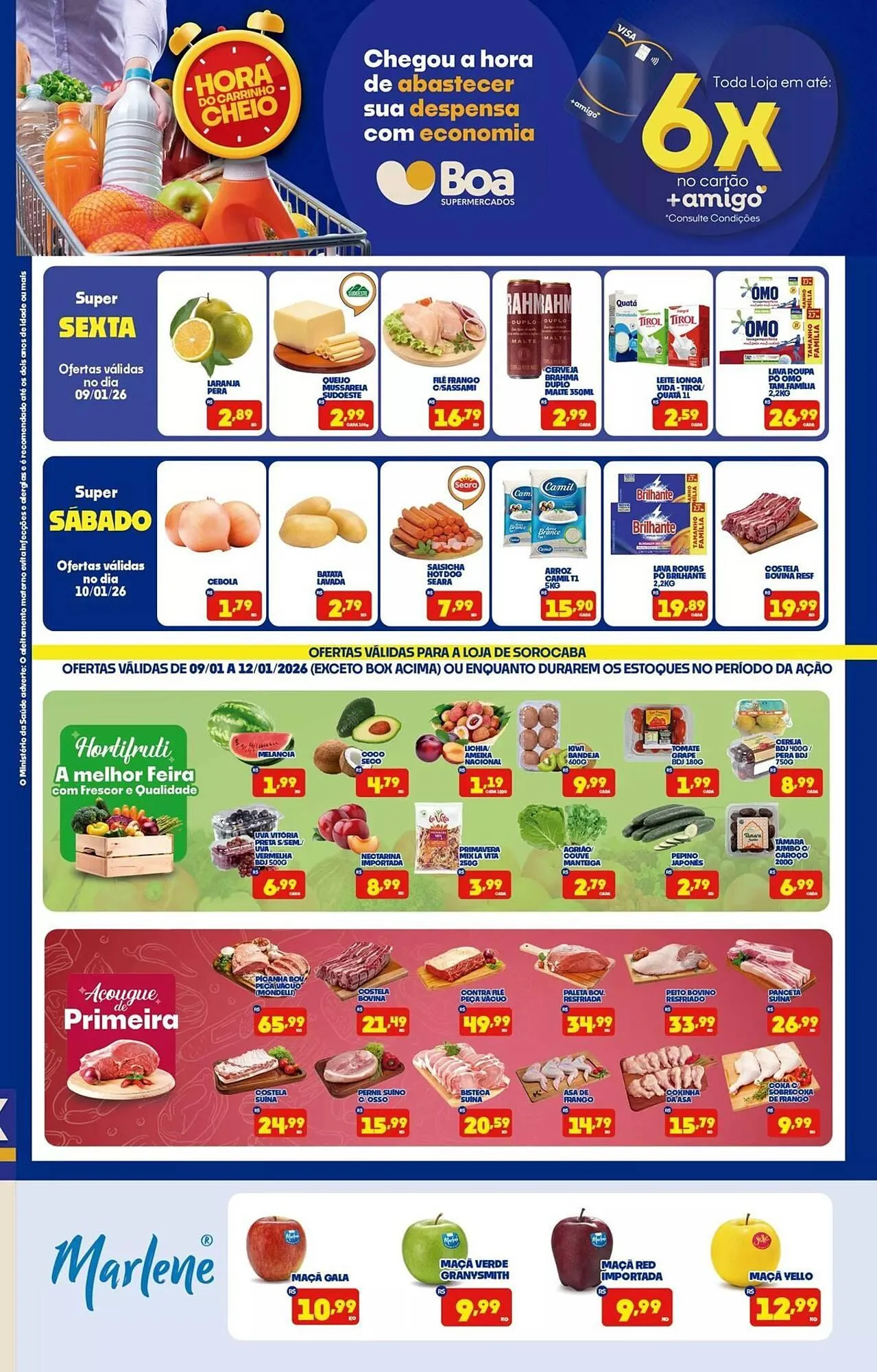 Encarte de Tabloide Boa Supermercados 9 de janeiro até 12 de janeiro 2026 - Pagina 1