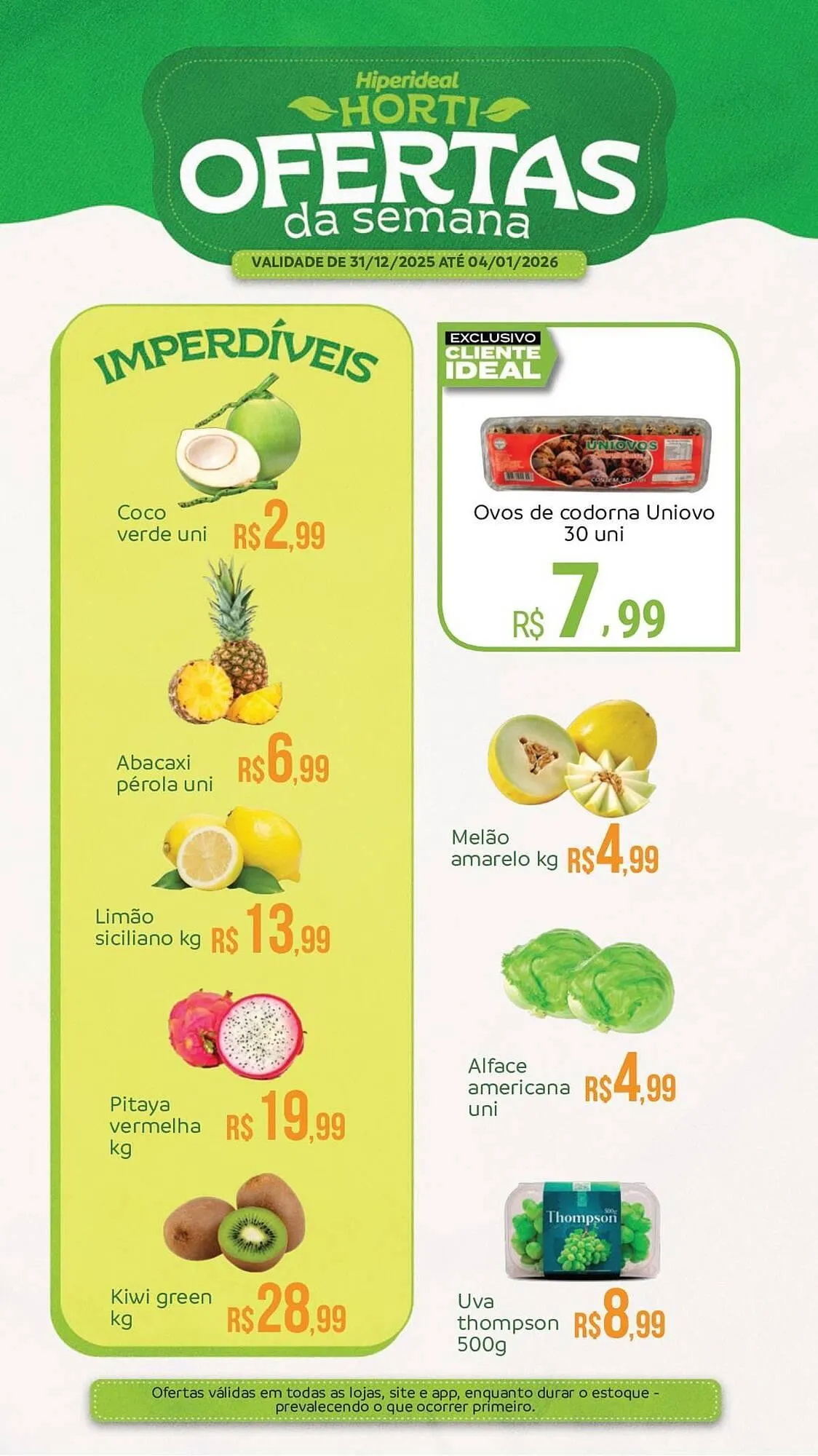 Encarte de Catálogo Hiperideal Supermercados 30 de dezembro até 4 de janeiro 2026 - Pagina 1