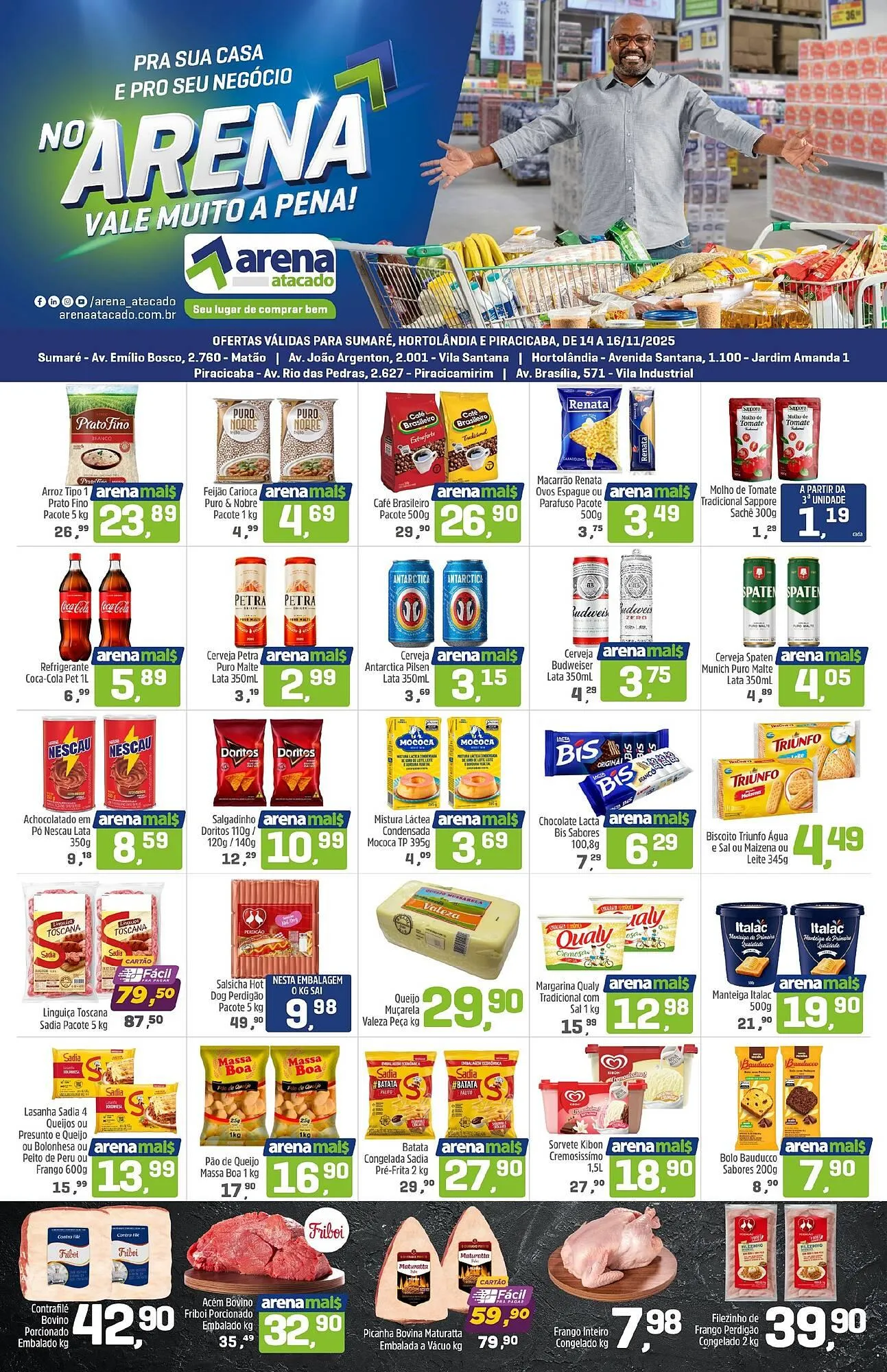 Encarte de Folheto Arena Atacado 14 de novembro até 16 de novembro 2025 - Pagina 1
