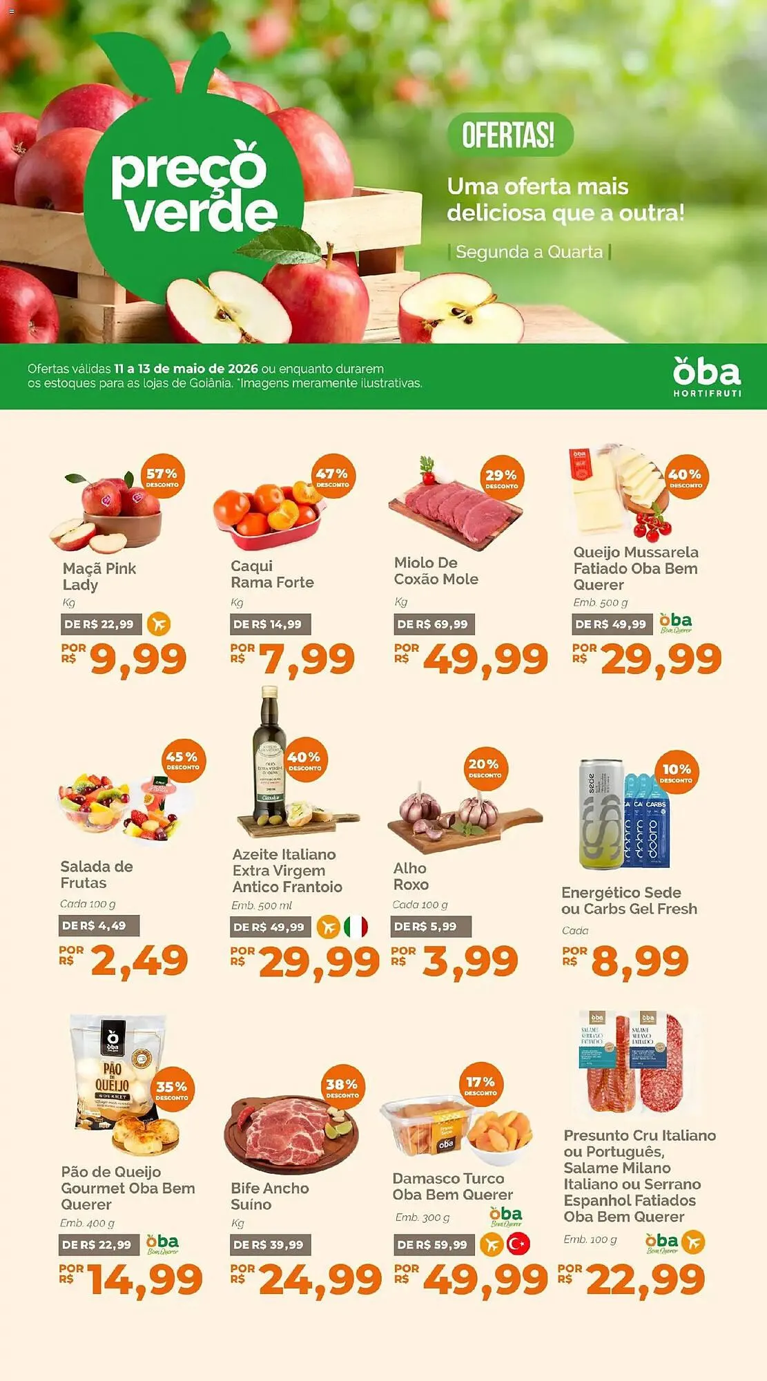 Encarte de Folheto Oba Hortifruti 11 de maio até 13 de maio 2026 - Pagina 1