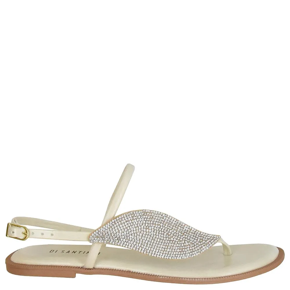 SANDALIA BAIXA FOLHA STRASS