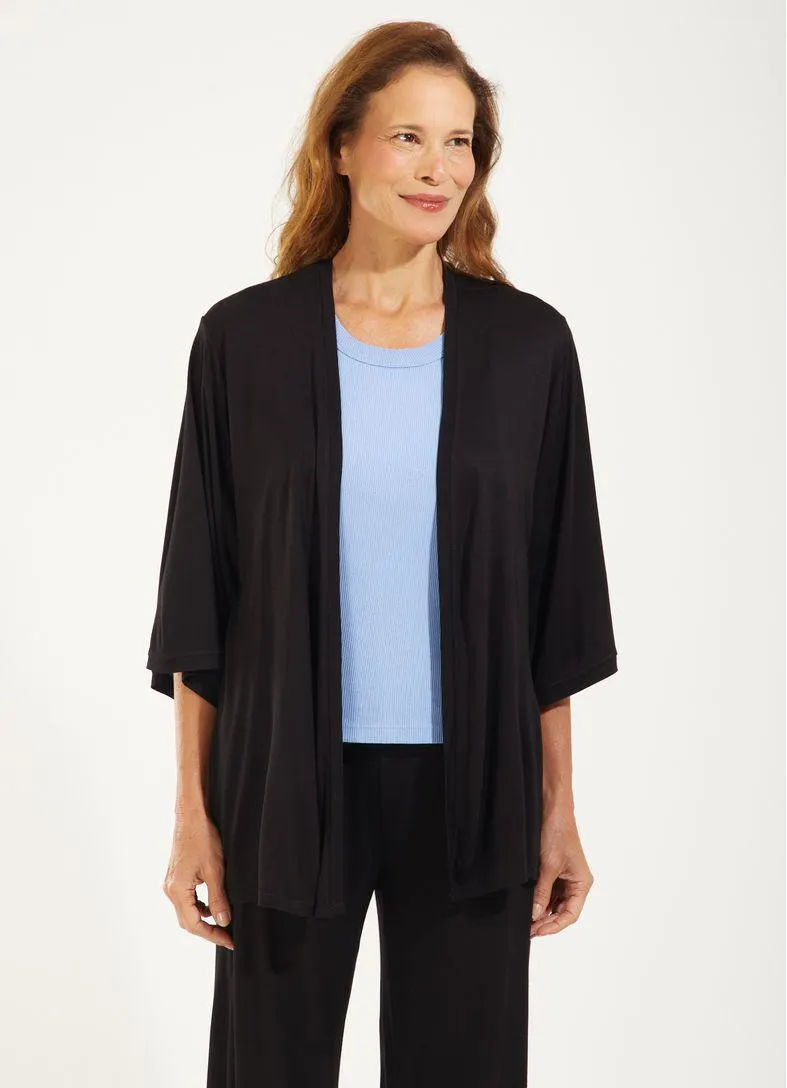 Kimono over malha preto