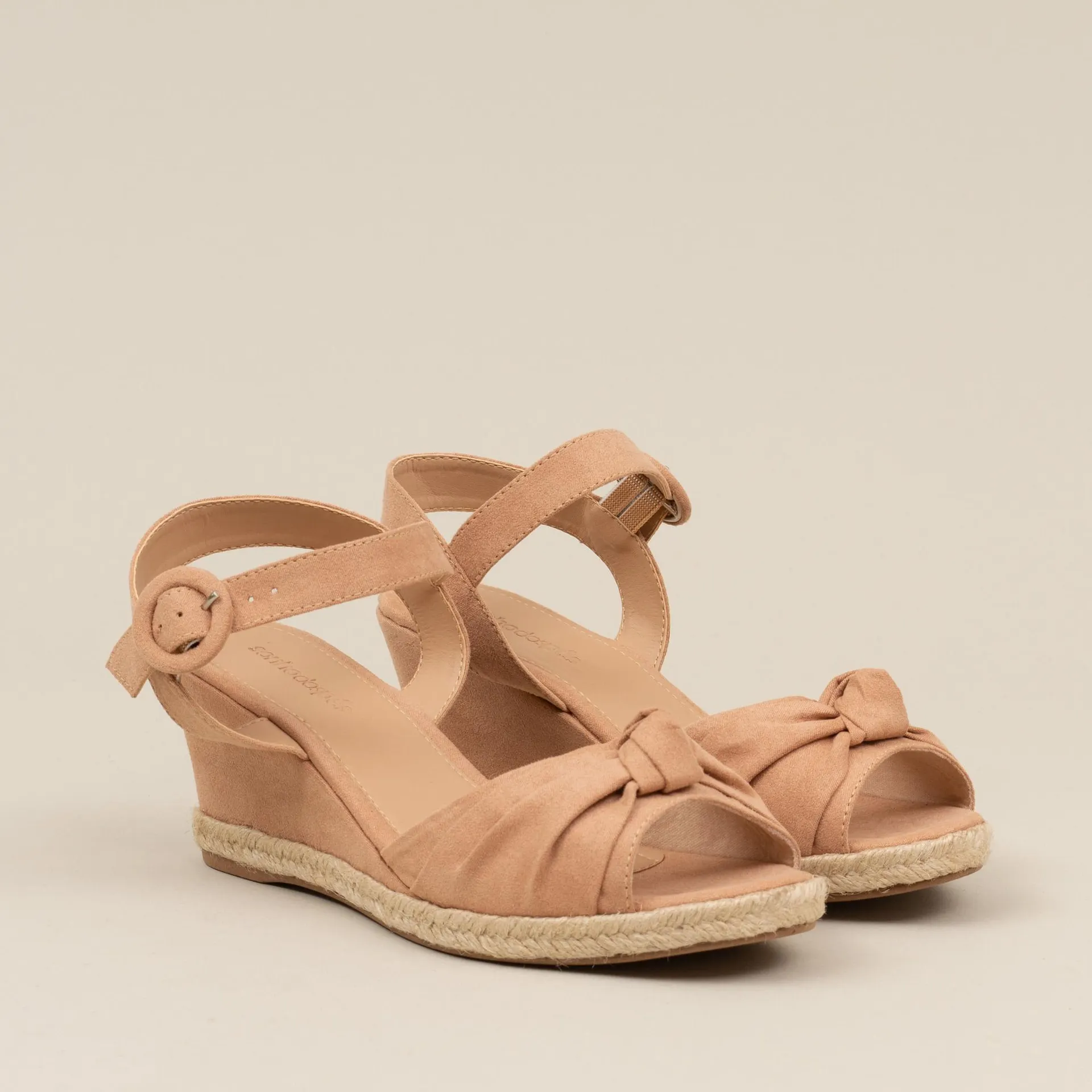 Anabela camurça detalhe nó Cris - ROSADO