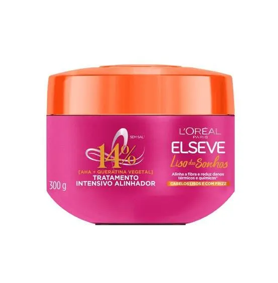 Creme de Tratamendo Elseve Liso Dos Sonhos AHA + Queratina Vegetal 300g