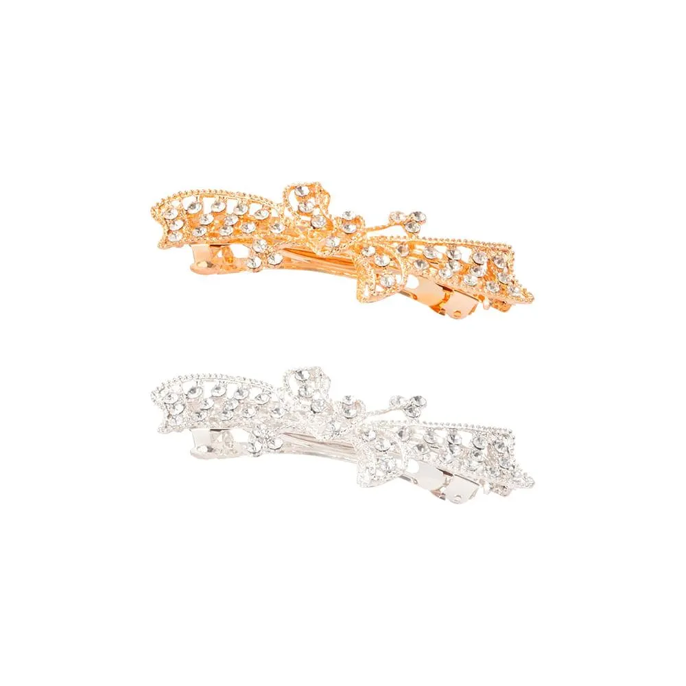 Prendedor Presilha de Cabelo com Strass Liga de Alumínio Sortido 18,5x2,5x1,5cm LM2796 - honeyhome