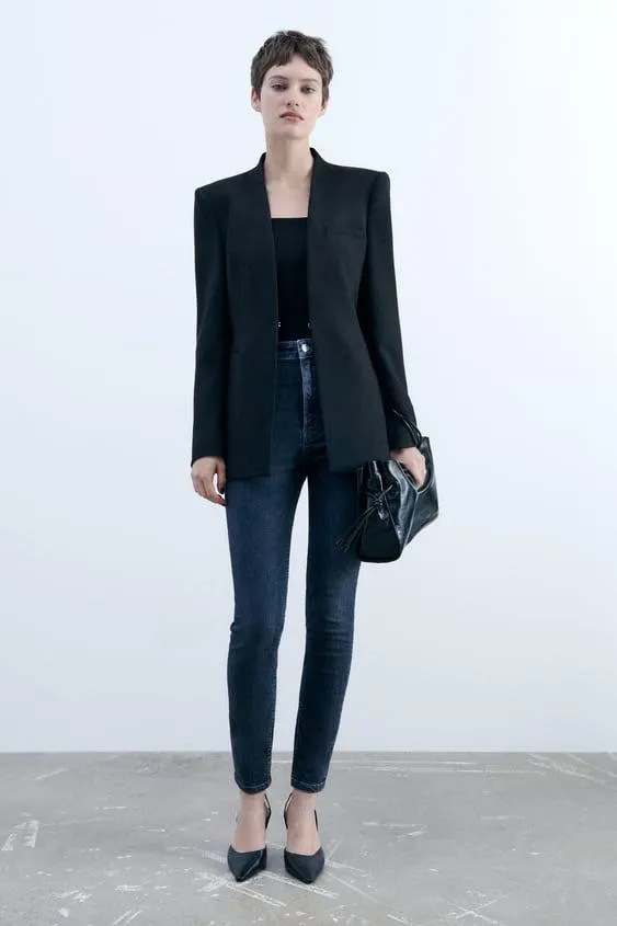 BLAZER ACINTURADO SEM LAPELA