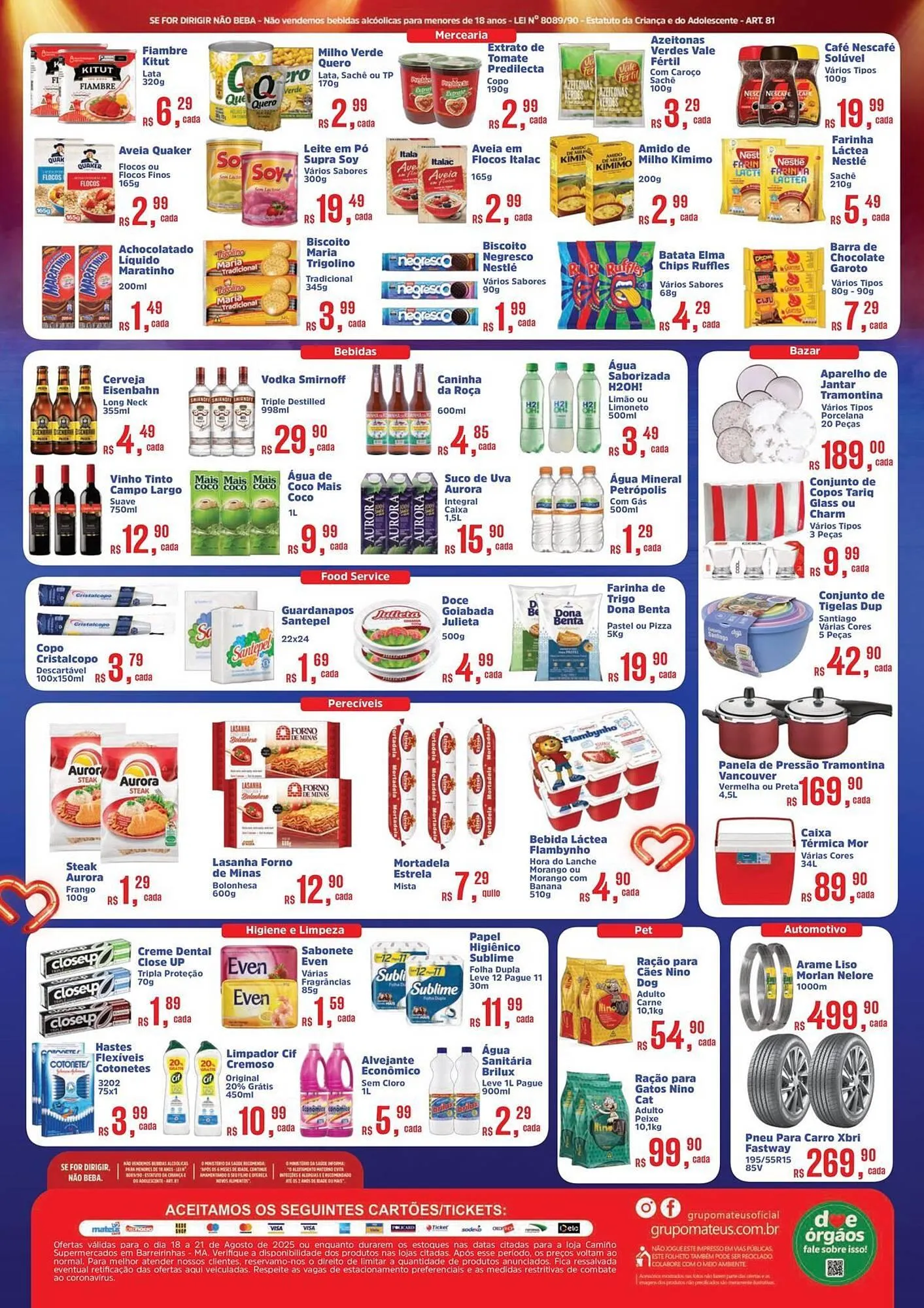 Encarte de Catálogo Supermercados Mateus 18 de agosto até 21 de agosto 2025 - Pagina 2
