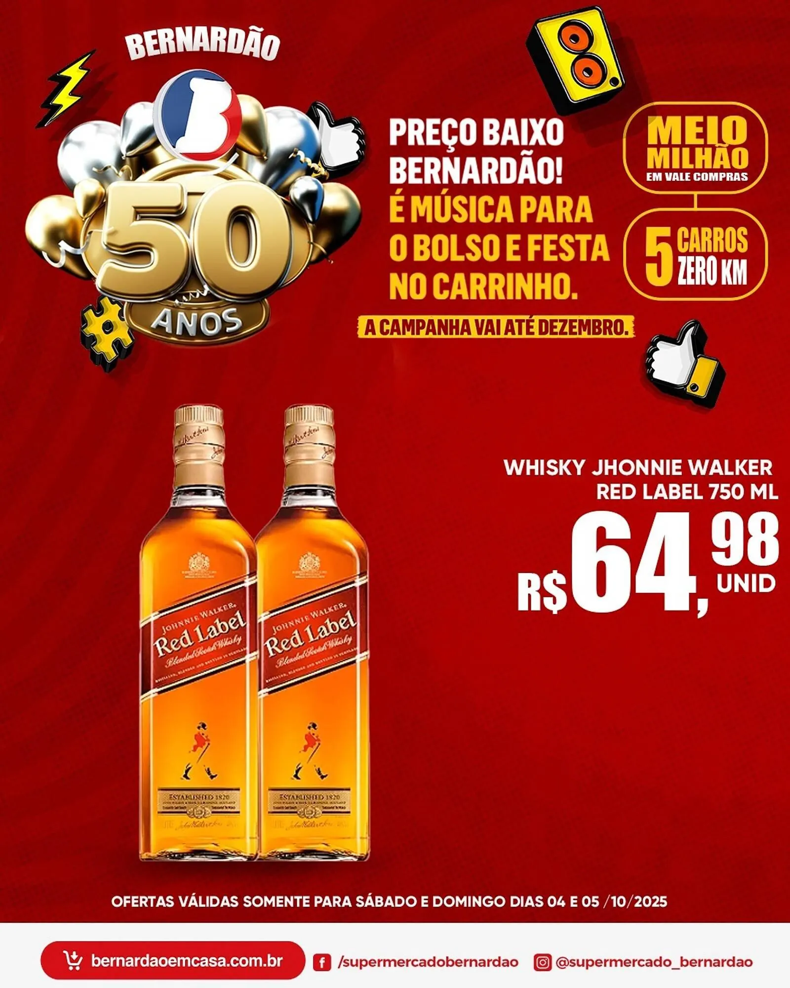 Encarte de Catálogo Supermercado Bernardão 4 de outubro até 5 de outubro 2025 - Pagina 1