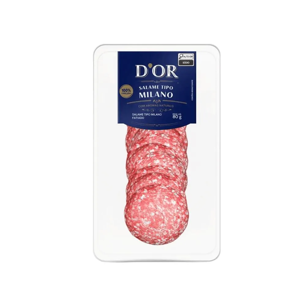 Salame Tipo Milano Fatiado Dor | Oba Hortifruti