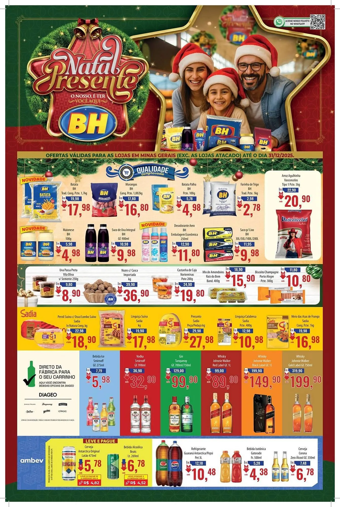Encarte de Folheto Supermercados BH 17 de dezembro até 31 de dezembro 2025 - Pagina 1