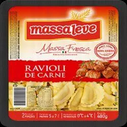 Massa Fresca Ravioli Massaleve Recheio De Carne 400g