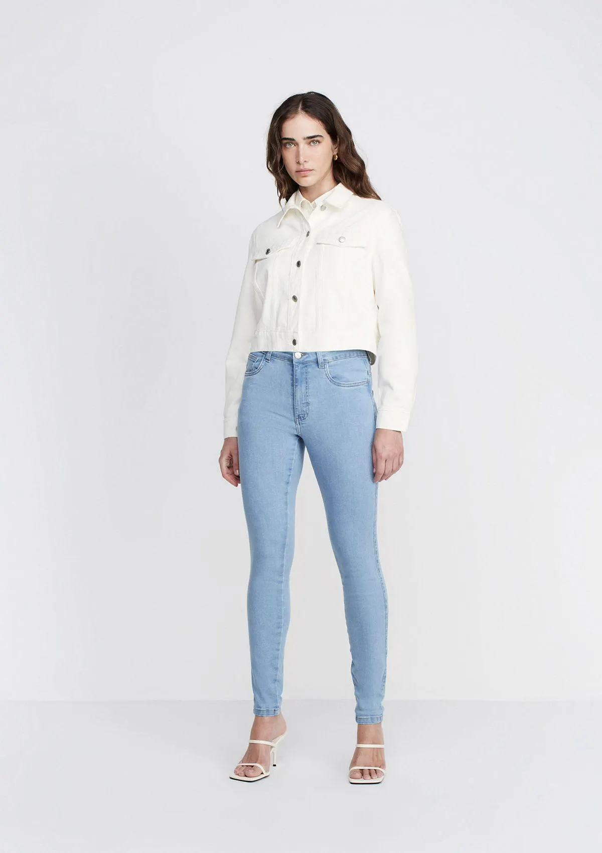 Calça Jeans Super Skinny Cintura Média - Azul