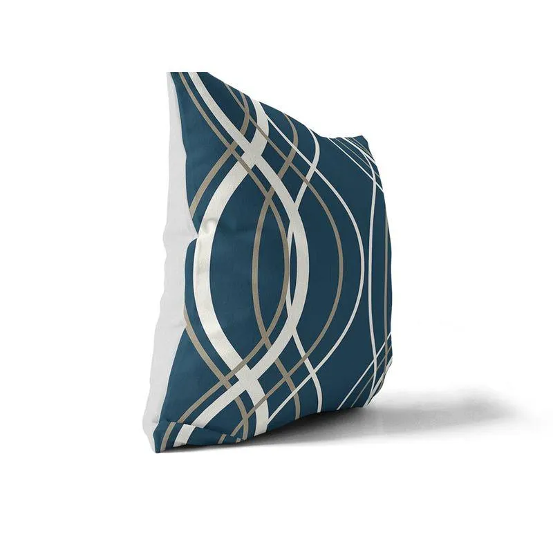 Capa Almofada Clássica Estampa 230 Microfibra Azul E Bege 43x43cm - Tuti Gottô