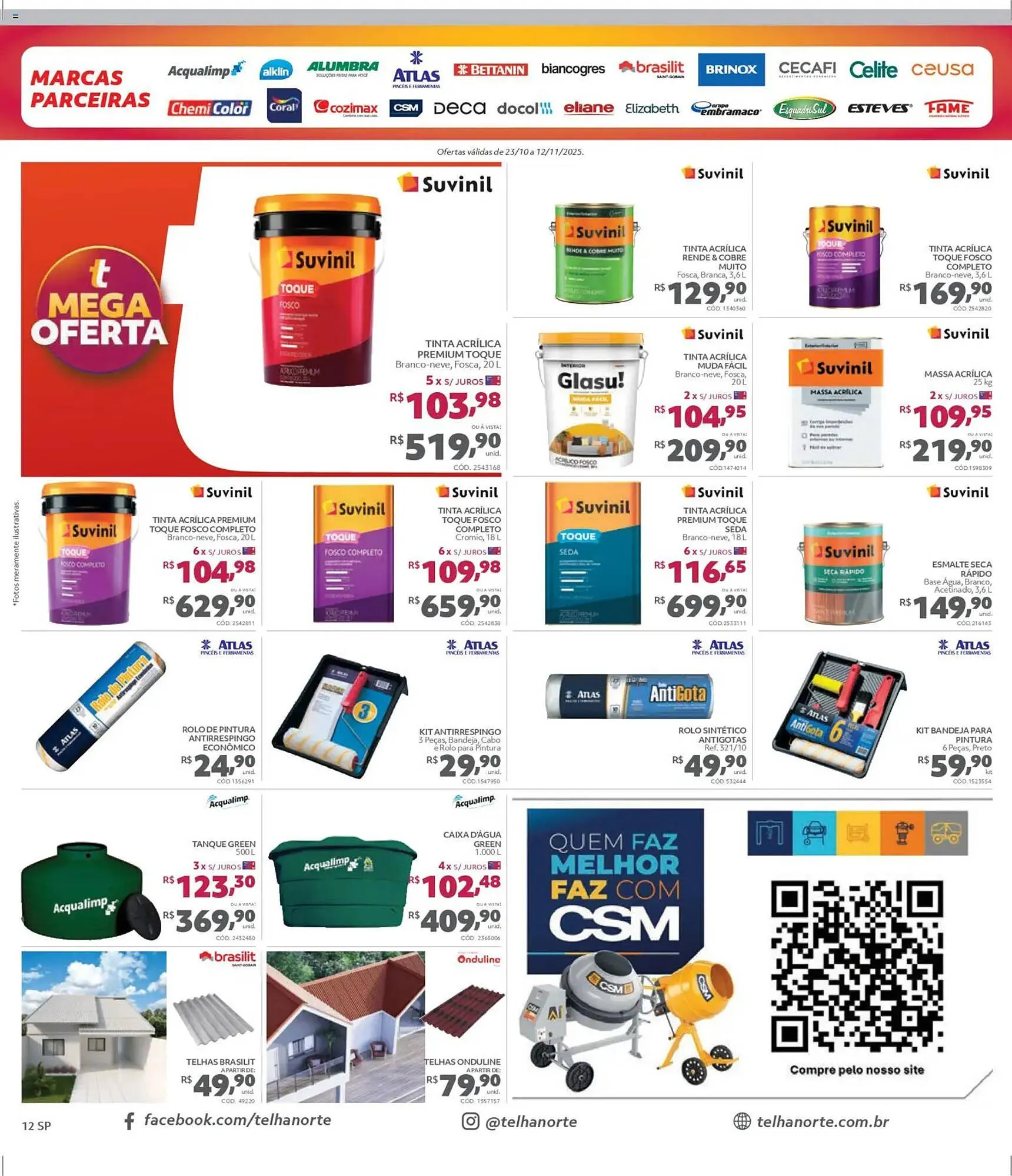 Encarte de Catálogo Telhanorte 23 de outubro até 12 de novembro 2025 - Pagina 12
