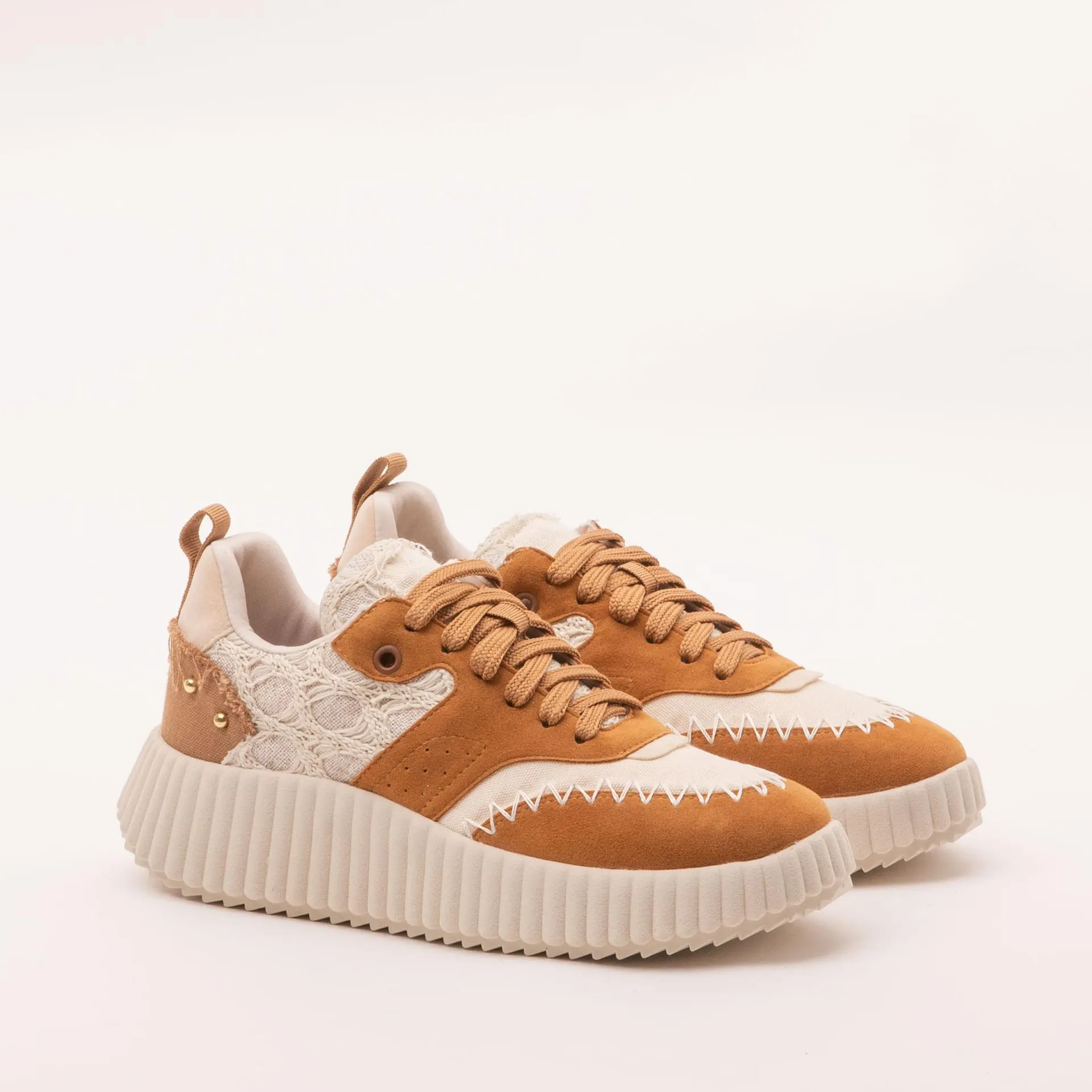 Tenis Trendy Artesanal - CARVALHO/BAUNILHA