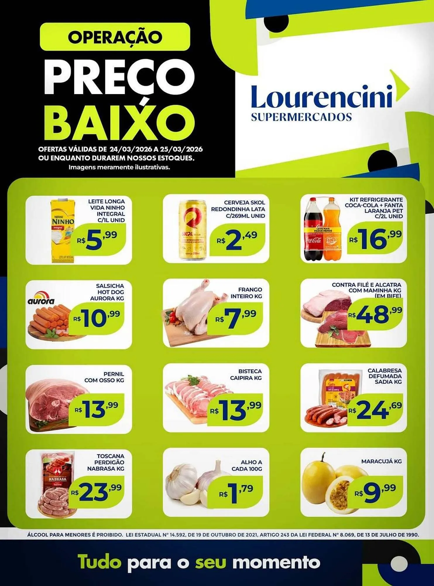 Encarte de Catálogo Lourencini Supermercados 24 de março até 25 de março 2026 - Pagina 1