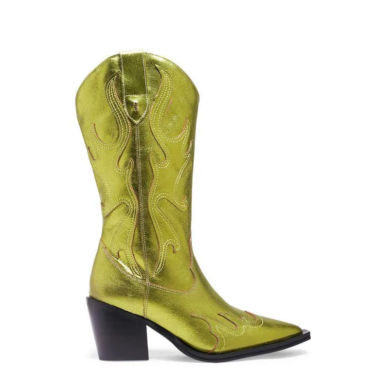 Bota Western Verde Metalizada Salto Grosso