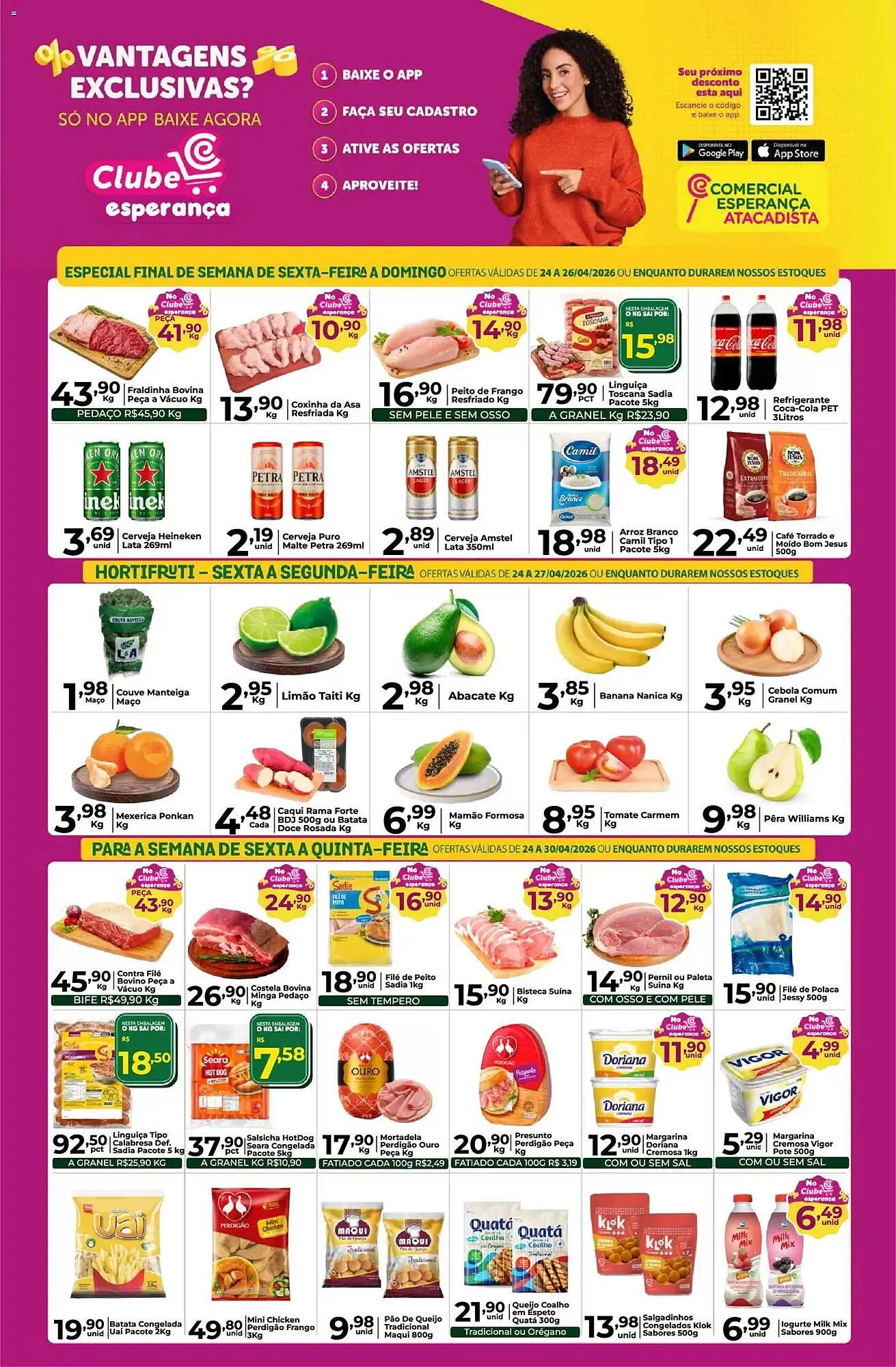 Encarte de Folheto Comercial Esperança 24 de abril até 30 de abril 2026 - Pagina 1