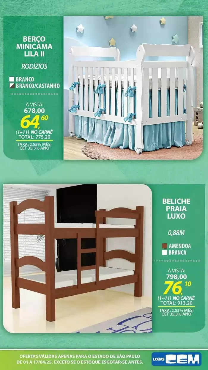 Encarte de Encarte Lojas Cem 3 de abril até 17 de abril 2025 - Pagina 101