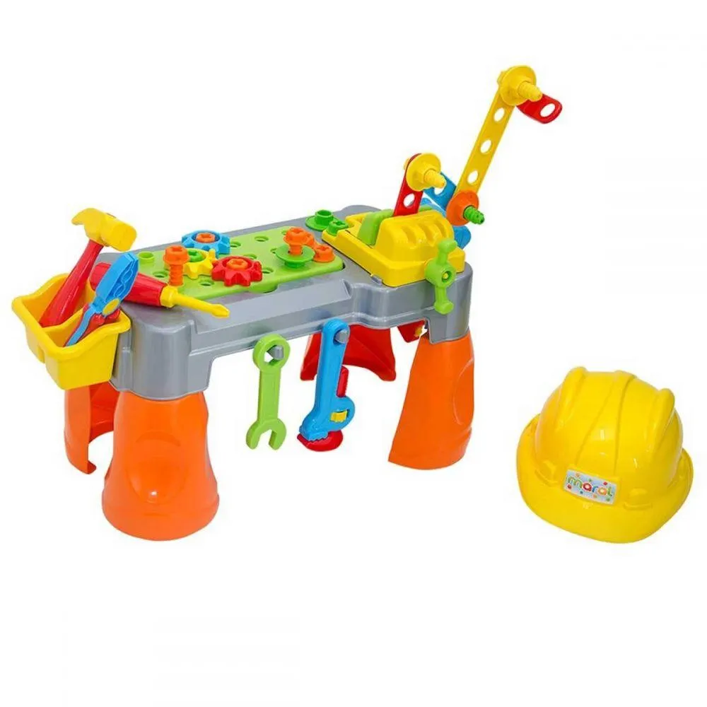 Bancada de Ferramentas Infantil com Capacetes Maral - Cinza