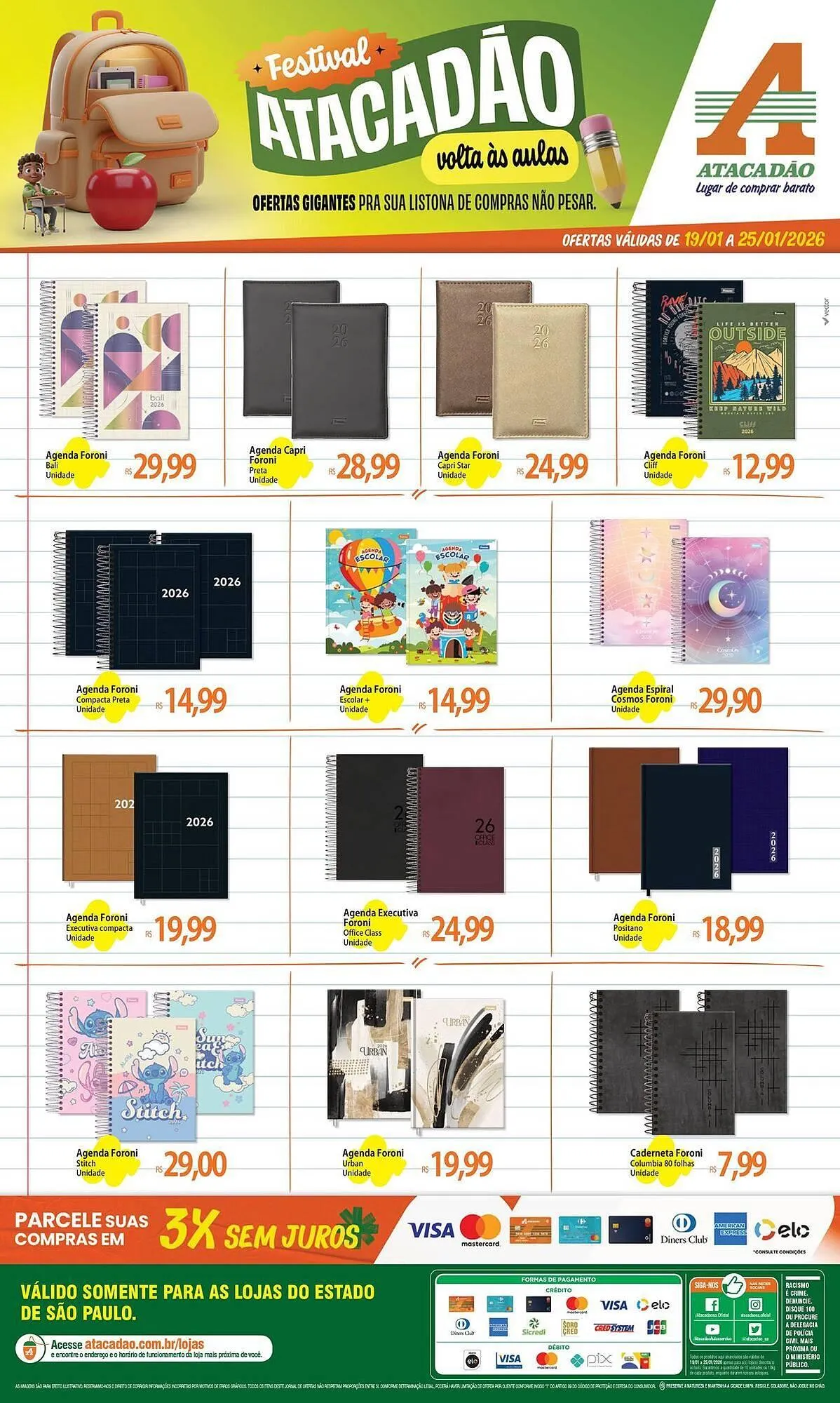 Encarte de Folheto Atacadão 19 de janeiro até 25 de janeiro 2026 - Pagina 1
