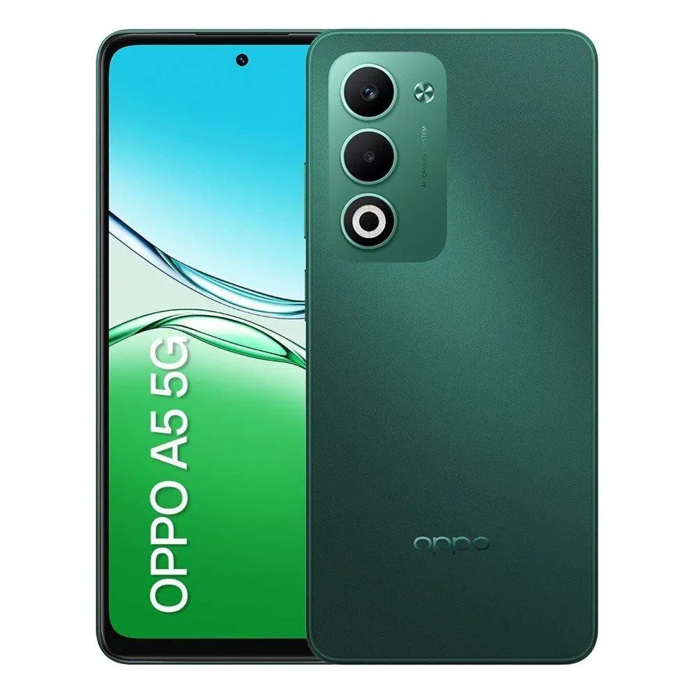 Smartphone OPPO A5 5G Android Tela 6.67" 256GB Câmera 50MP+2MP MediaTek Dimensity 6300 Octa-core Verde (Código 637050)