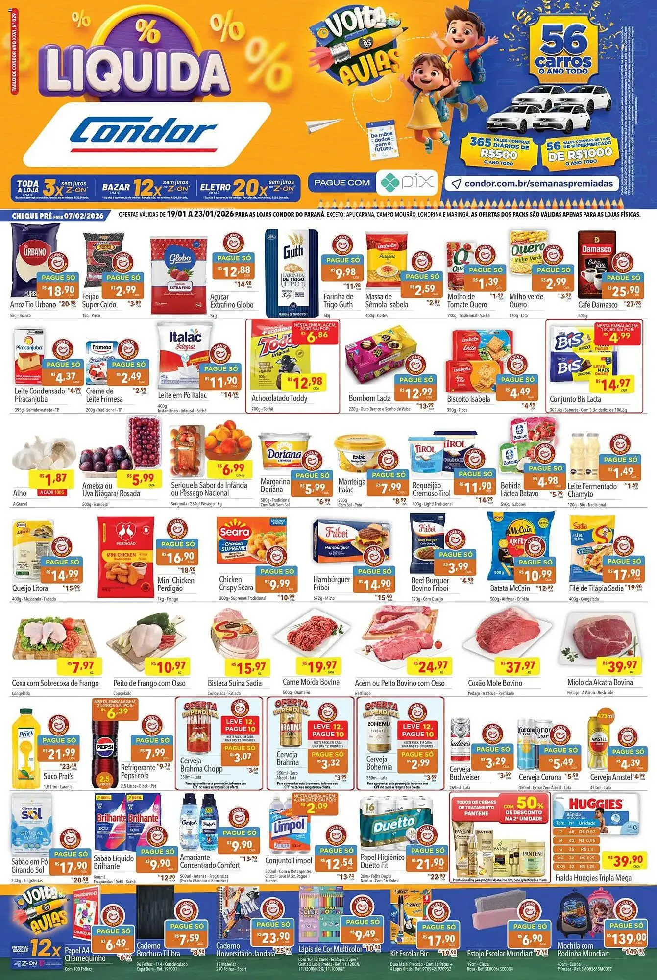 Encarte de Catálogo Supermercados Condor 19 de janeiro até 23 de janeiro 2026 - Pagina 1