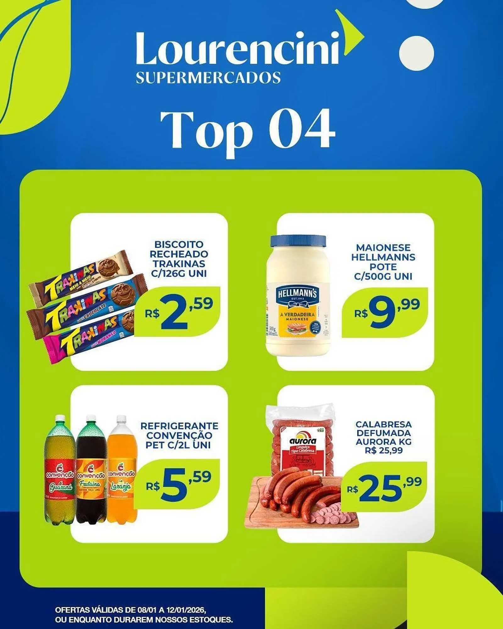 Encarte de Catálogo Lourencini Supermercados 10 de janeiro até 12 de janeiro 2026 - Pagina 1