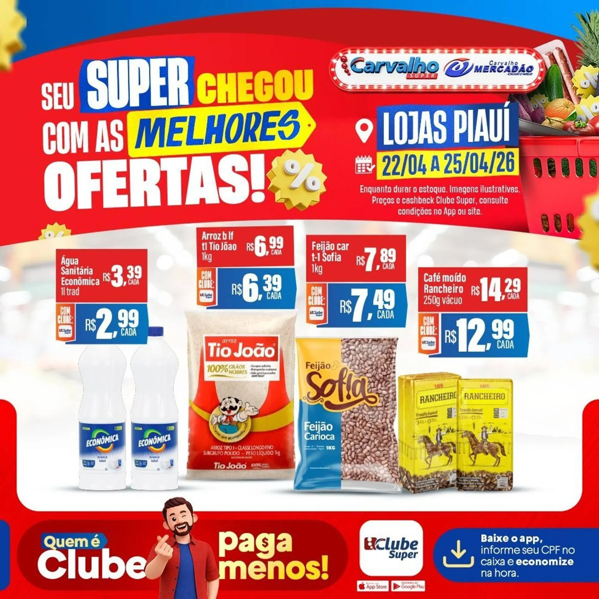 Encarte de Catálogo Carvalho Supermercado 22 de abril até 25 de abril 2026 - Pagina 1