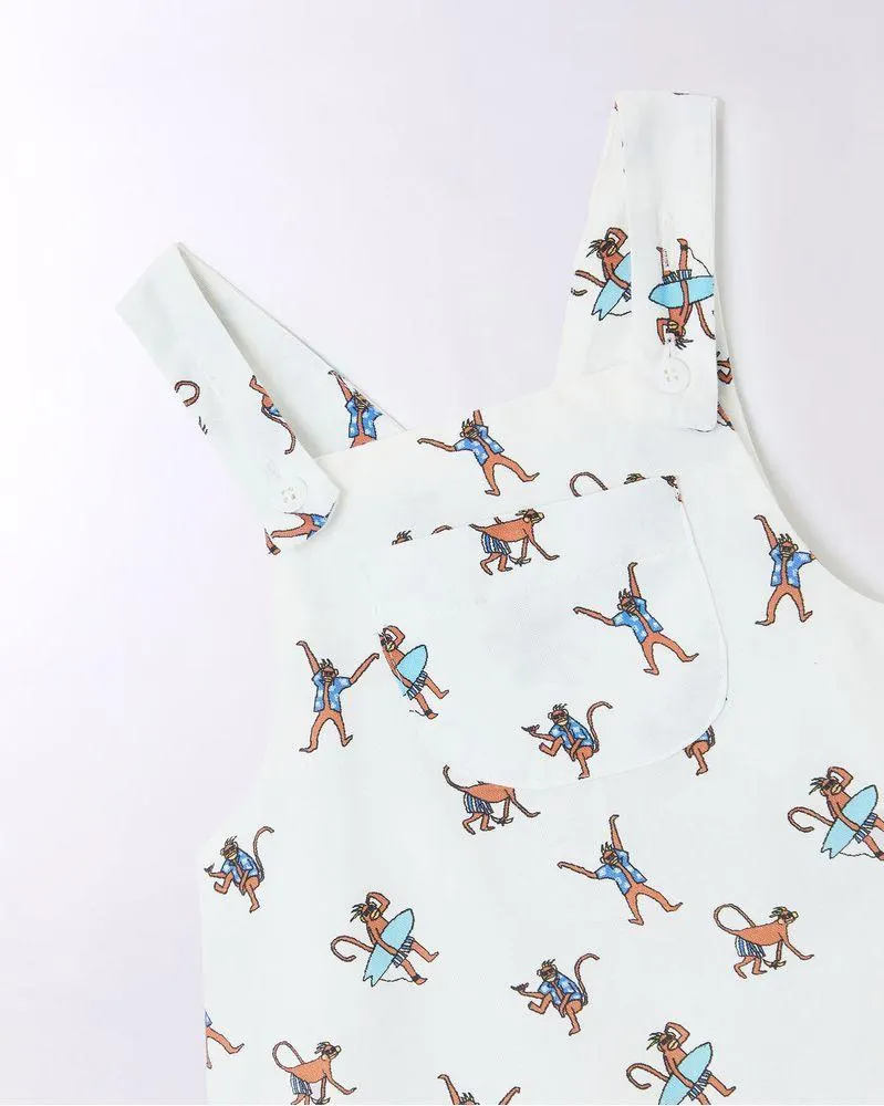 Jardineira Bebe Macaquinhos