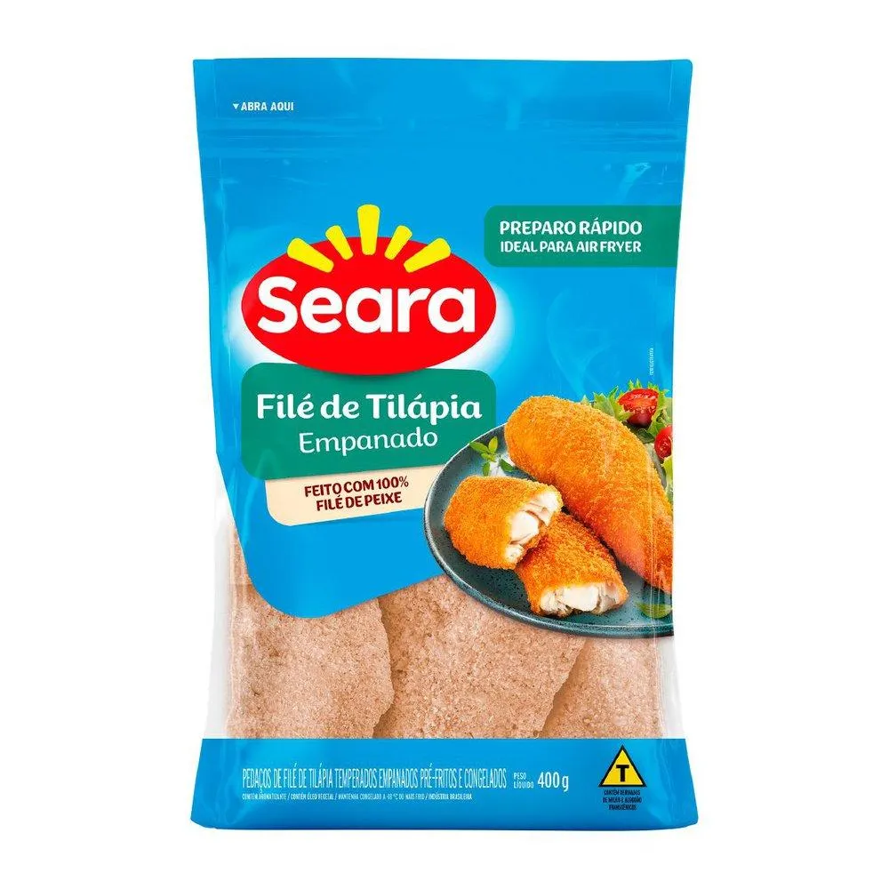 Filé de tilápia empanada Seara Pescados 400g
