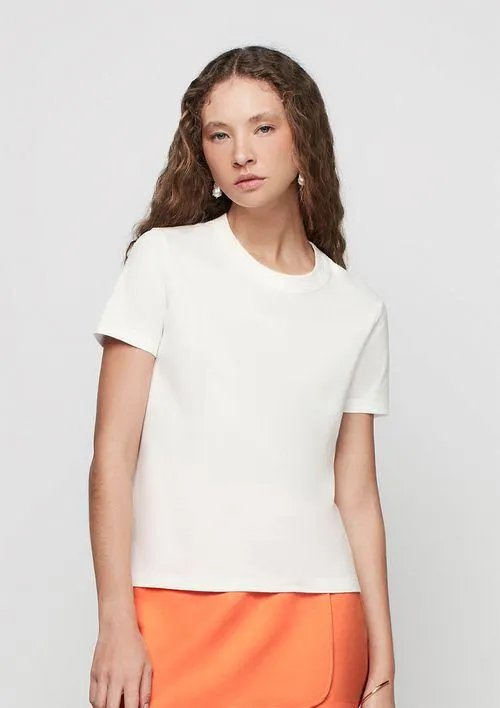 Blusa Reta Decote Redondo - Off White
