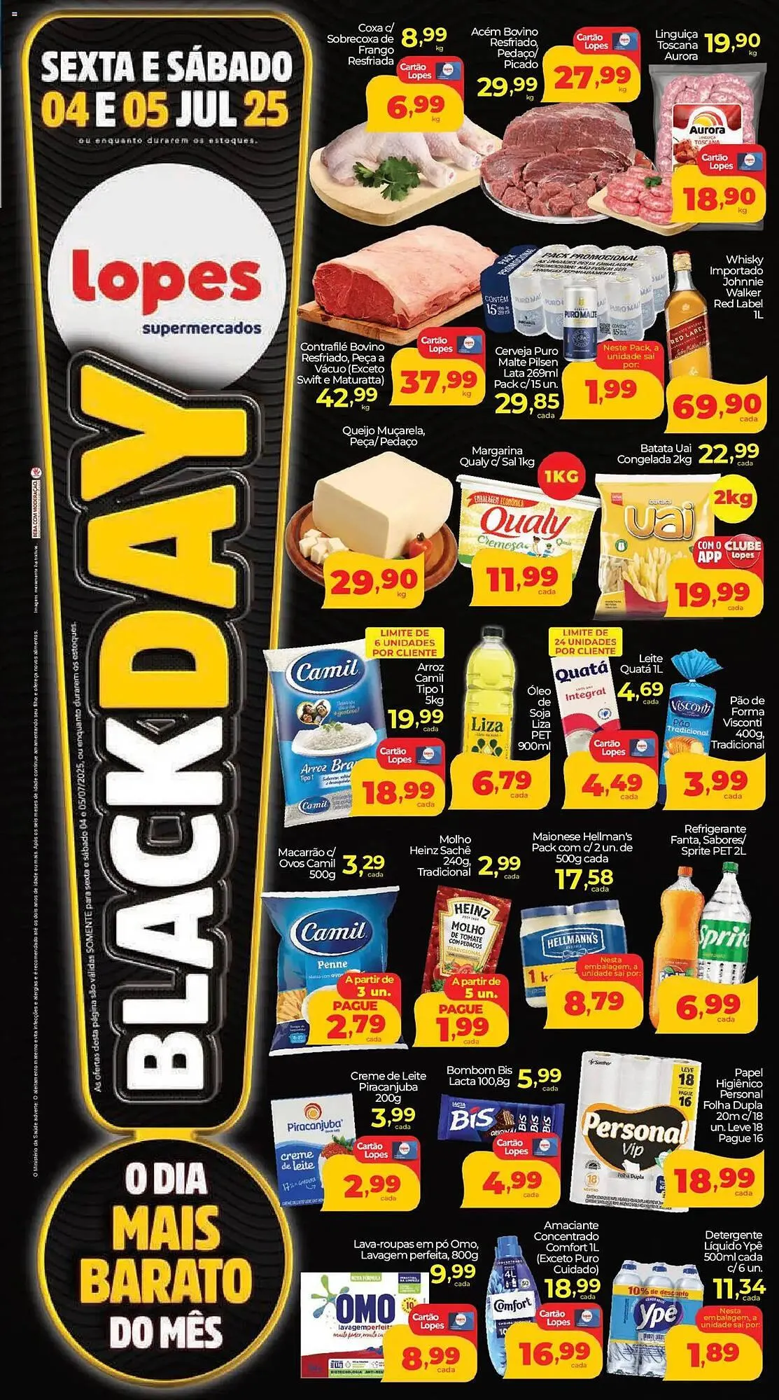 Encarte de Catálogo Lopes Supermercados 4 de julho até 5 de julho 2025 - Pagina 1