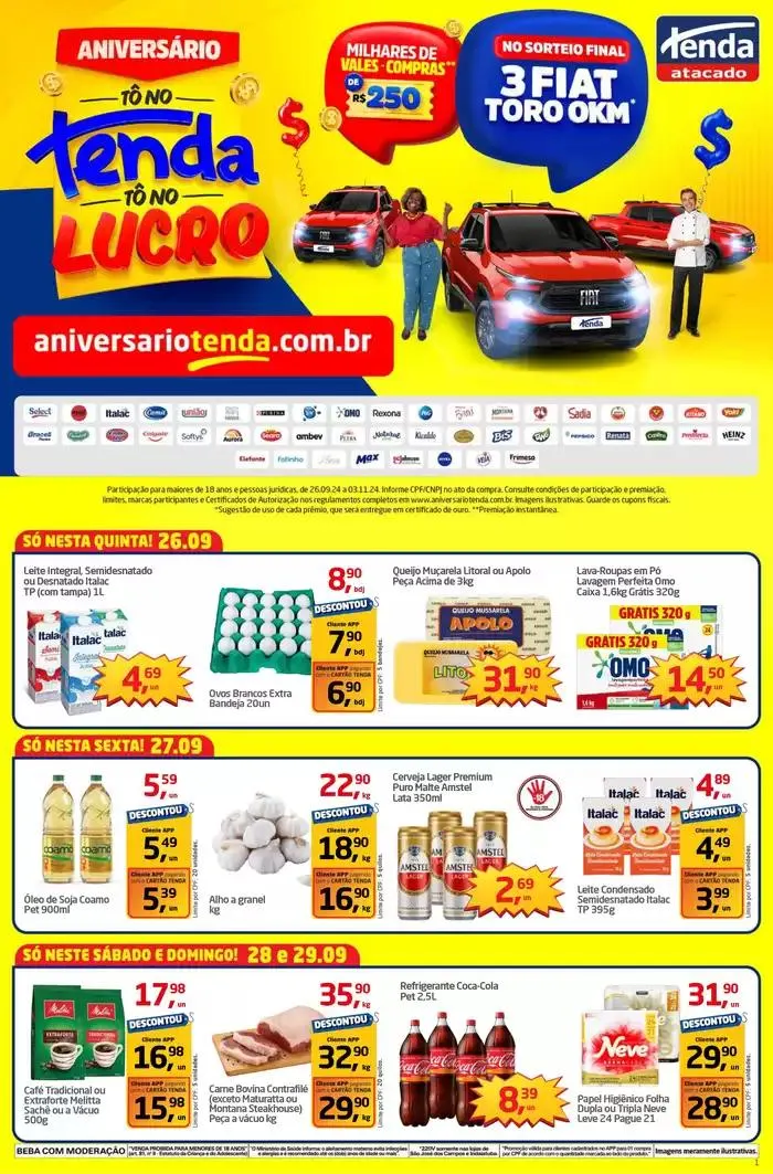 Encarte de ANIVERSÁRIO TÔ NO TENDA TÔ NO LUCRO 26 de setembro até 29 de setembro 2024 - Pagina 1