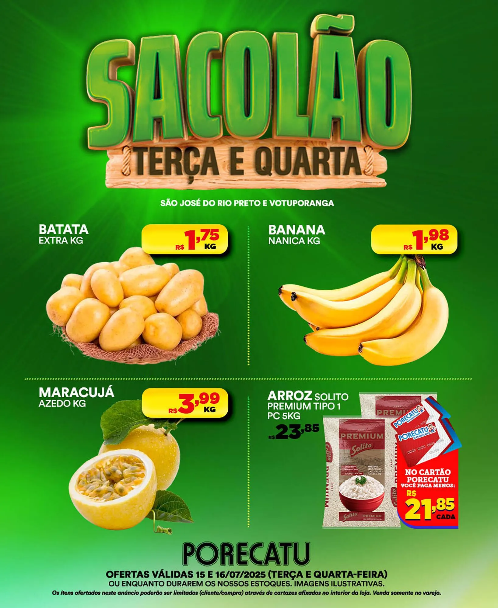 Encarte de Catálogo Supermercado Porecatu 15 de julho até 16 de julho 2025 - Pagina 1