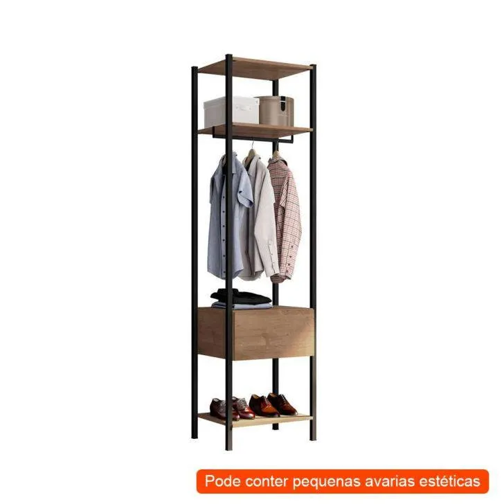 [OUTLET] Guarda-Roupa Closet Modulado Oxford 1 GV Preto e Demolição