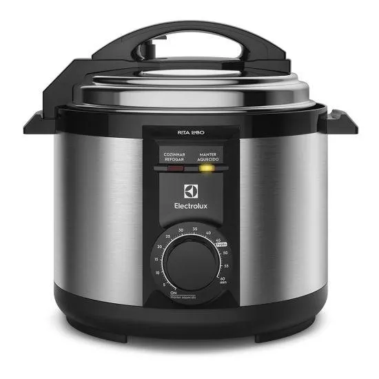 Panela de Pressão Elétrica Electrolux Rita Lobo PCE20 - 5 Litros, Timer - Inox/Preto