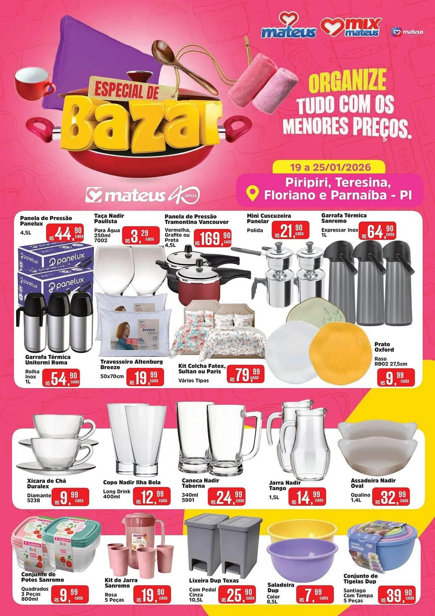 Encarte de Catálogo Supermercados Mateus 19 de janeiro até 25 de janeiro 2026 - Pagina 1