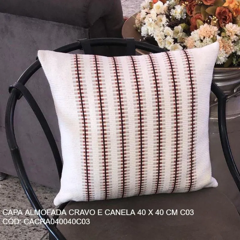 Capa Almofada Cravo E Canela 40x40cm - Bordartes