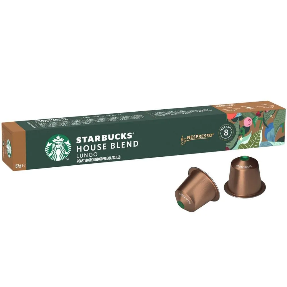 Café em Cápsula Starbucks Nespresso Espresso House Blend Lungo Caixa 57g c/ 10 Unid